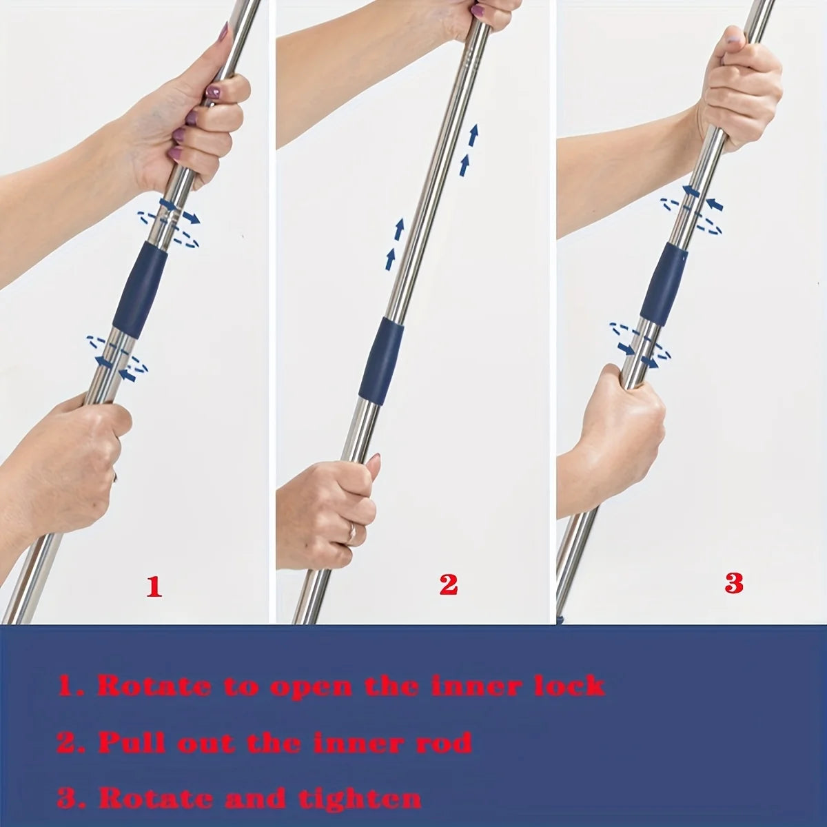 2 in 1 Window Mesh Screen Brush Dual-Sided Cleaning Blade Telescopic Long Handle Window Mop Squeegee Wiper for Home Cleaning