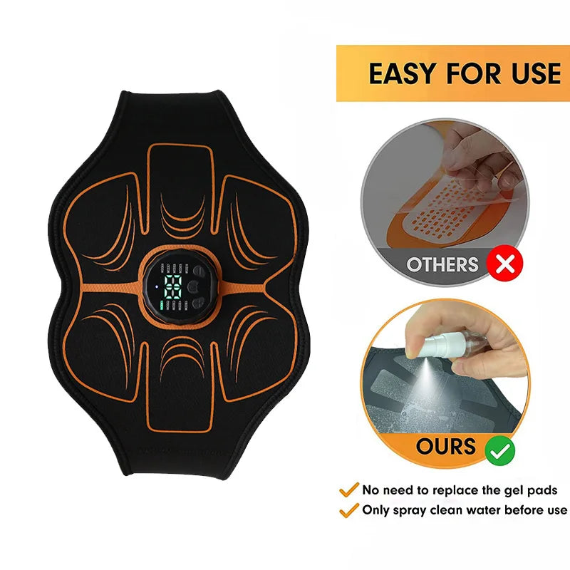Muscle Toner EMS Muscle Stimulator Smart Abdominal Toning Belt Abs Trainer Recharge Body Massager Weight Loss Fitness Equiment