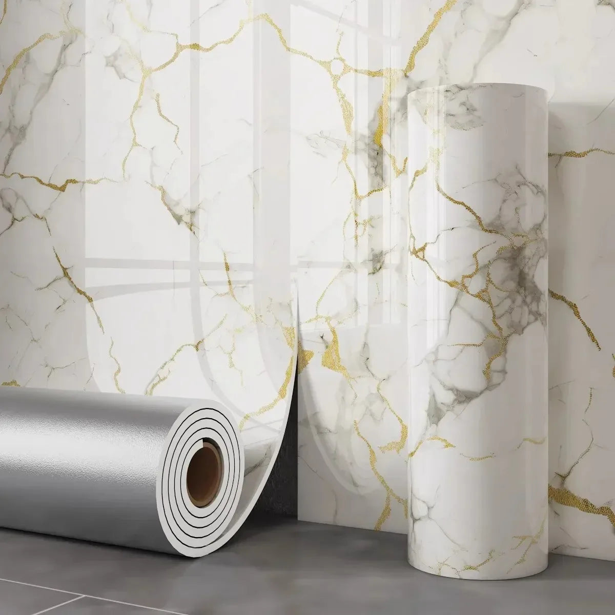 Marble Wall Stickers Roll, Waterproof, Easy To Peel and Stick, Decorative Stickers for Living Rooms and Bathrooms, Home Decor