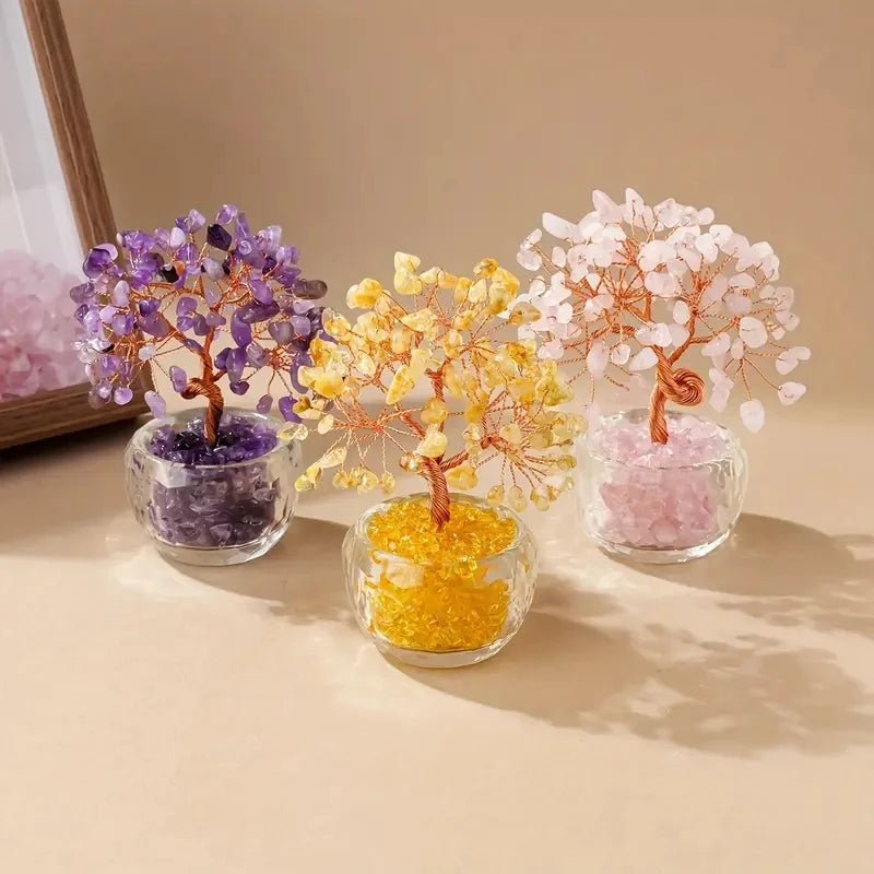 Natural Crystal Fortune Tree Feng Shui Tree of Life Decor Home/Office Decoration, Housewarming/Wedding/Birthday GiftHousewarmin