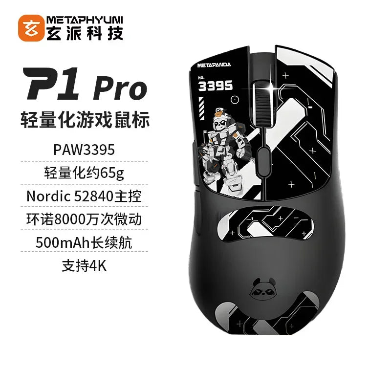 Metaphyuni Metapanda P1 Wireless Mouse P1 Pro Max Paw3395L ow Latency Lightweight E-Sports Gaming Mouse Ergonomics Pc Gamer Gift
