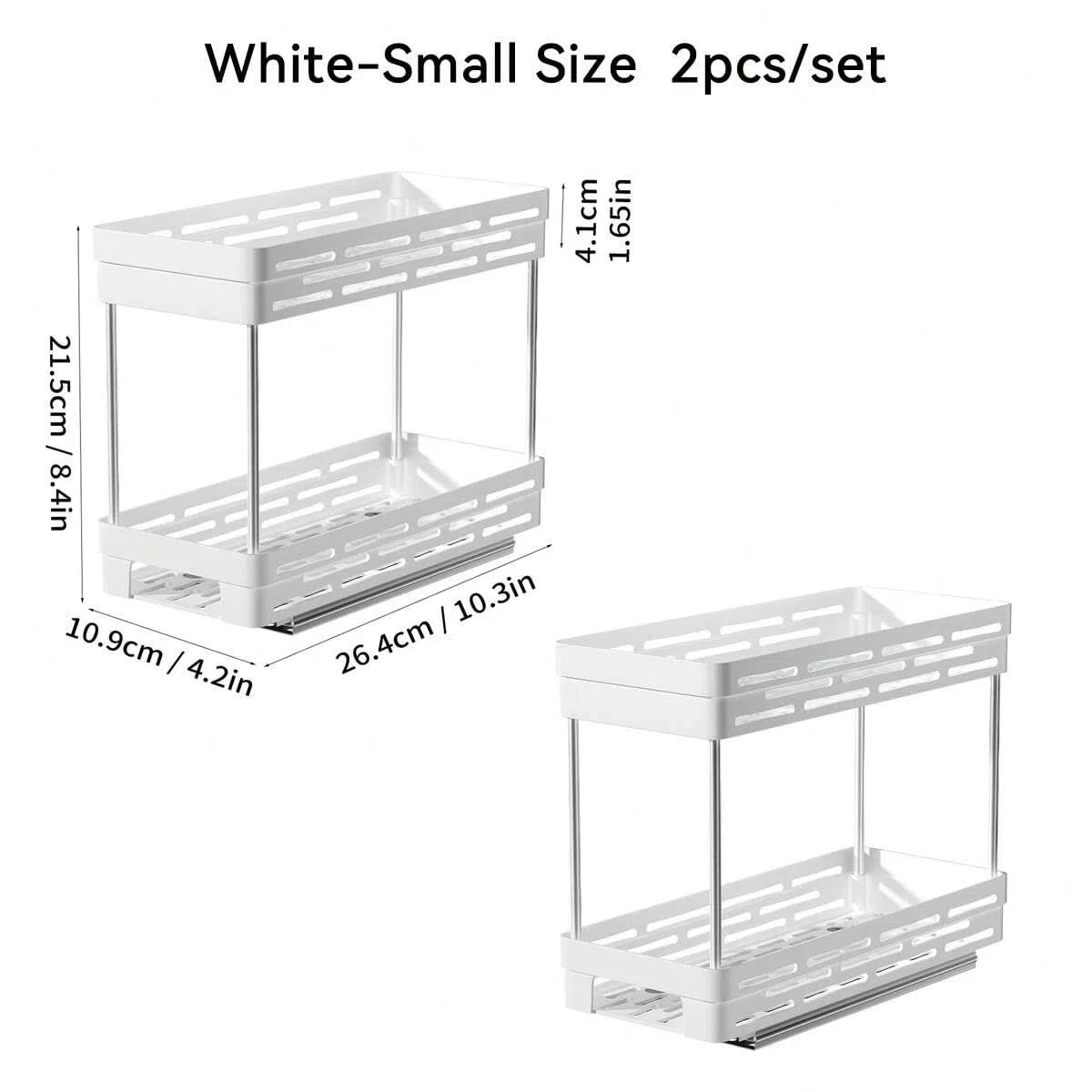 WORTHBUY Multifunctional Spice Jar Plastic Storage Rack Double-layer Seasoning Bottle Storage Organizer For Kitchen Cabinet