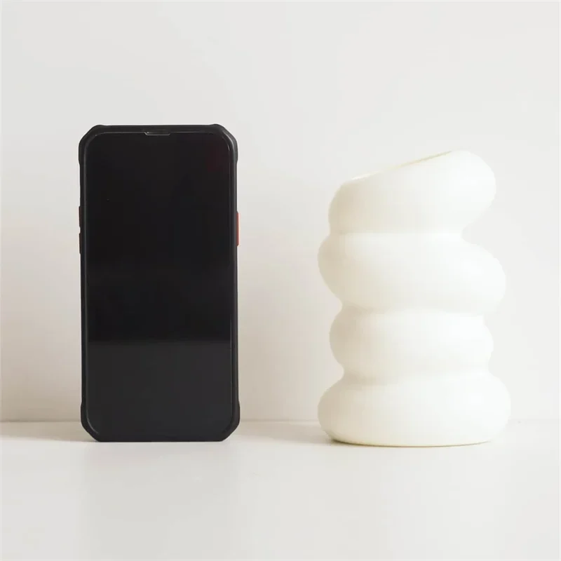 1PC Plastic Spiral White Vase Nordic Creative Flower Arrangement Container For Kitchen Living Bedroom Home Decoration Ornamen