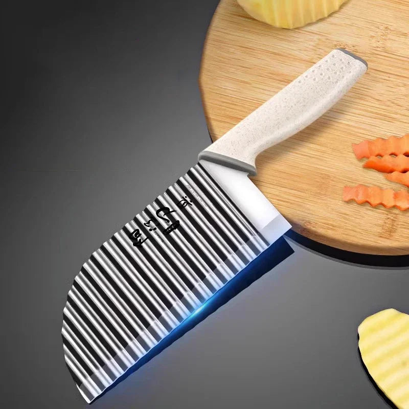 For kitchen, women's stainless steel potato chips knives, professional chef knife cutter potato chips barbecue kitchen utensils
