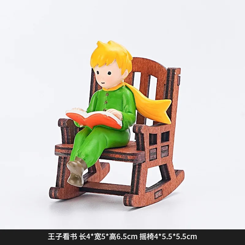 Little Prince Rocking Chair Handmade home decoration ornament Desktop Granule Car DIY Trendy Play Resin Pendulum Arts and Crafts