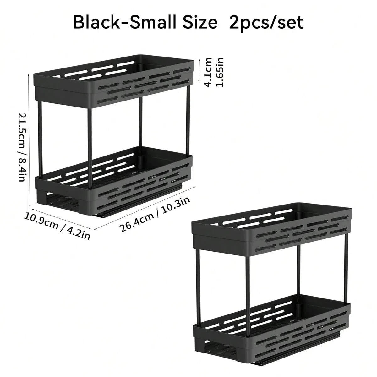 WORTHBUY Multifunctional Spice Jar Plastic Storage Rack Double-layer Seasoning Bottle Storage Organizer For Kitchen Cabinet