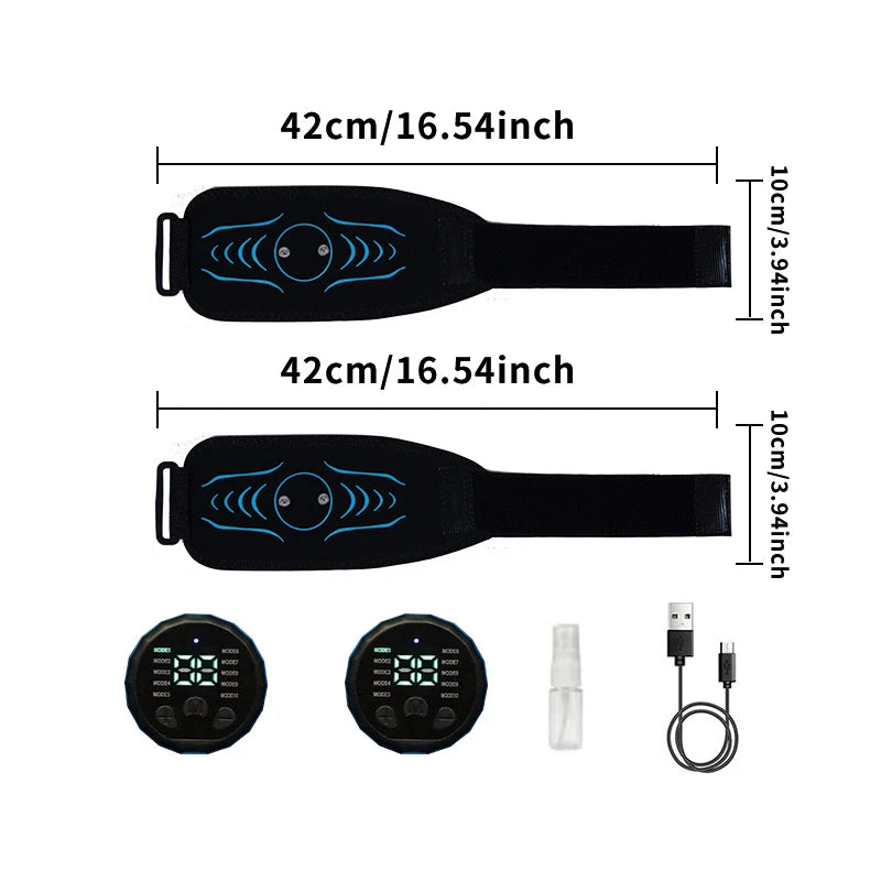 EMS Muscle Stimulator Abdominal Toning Belt Smart Muscle Toner Recharge Body Shaping Massage Belt Weight Loss Fitness Equipment