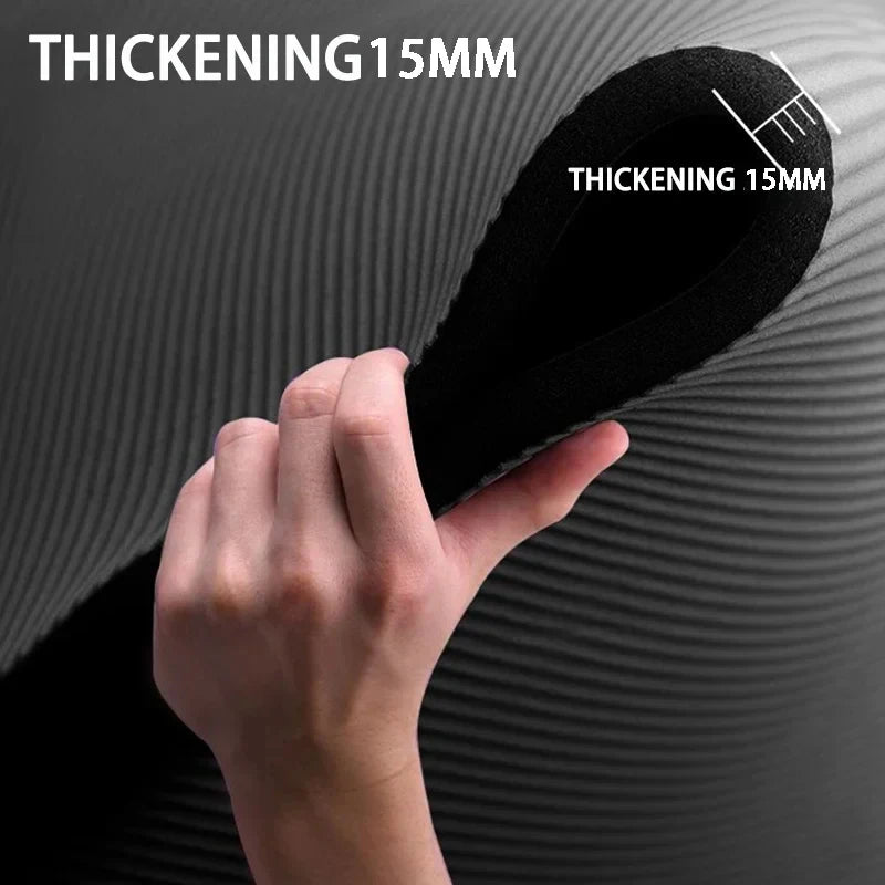 Non-slip Extra Thick 15mm Yoga Mat Men Women Fitness NBR Soft Mat Tasteless Gym Household Exercise Pilates Yoga Mat