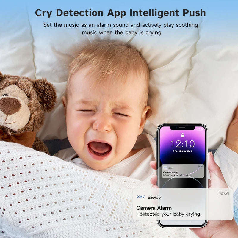 XIAOVV 4MP WiFi indoor Baby Monitor Two-Way Audio Motion Detection Night Vision Baby Camera for Home Security 360°