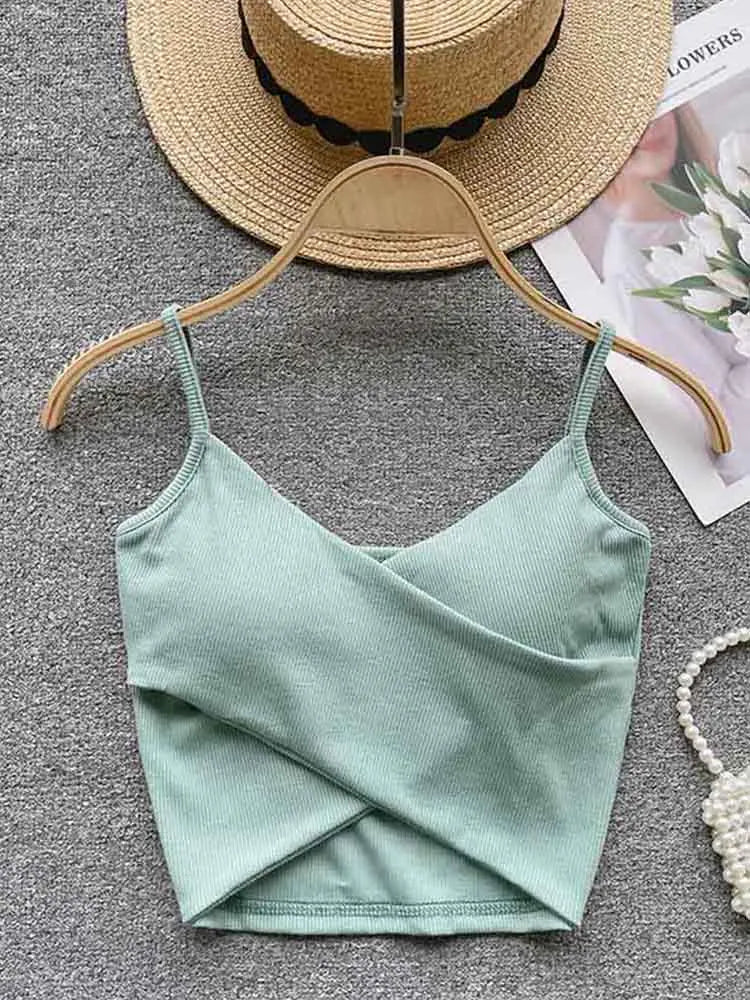 Women's Irregular Casual Sport Camisole Strap Design Solid Color Fashion Y2K Elegant Chic Slim Tank Top 2025