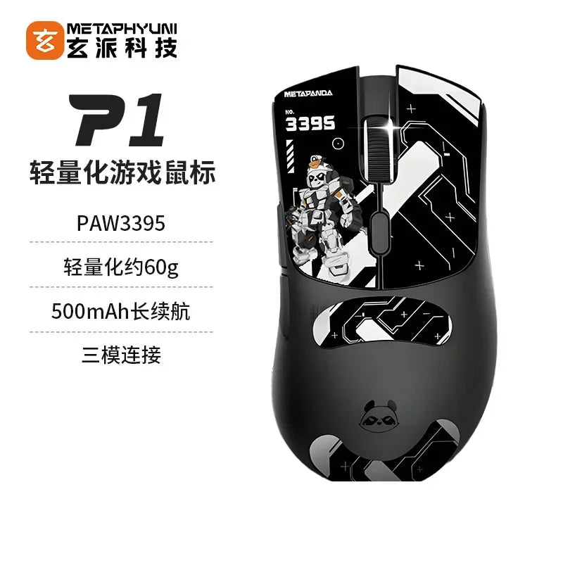 Metaphyuni Metapanda P1 Wireless Mouse P1 Pro Max Paw3395L ow Latency Lightweight E-Sports Gaming Mouse Ergonomics Pc Gamer Gift