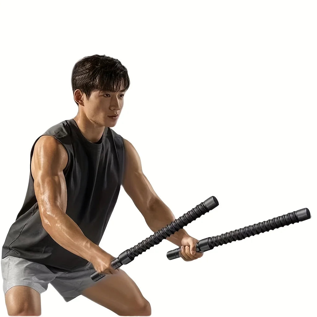 2Pc Strength Training Bar Ergonomic Fitness Grip Bar Biceps Triceps Strengthener Spring Arm Strength Expander Arm Muscle Trainer
