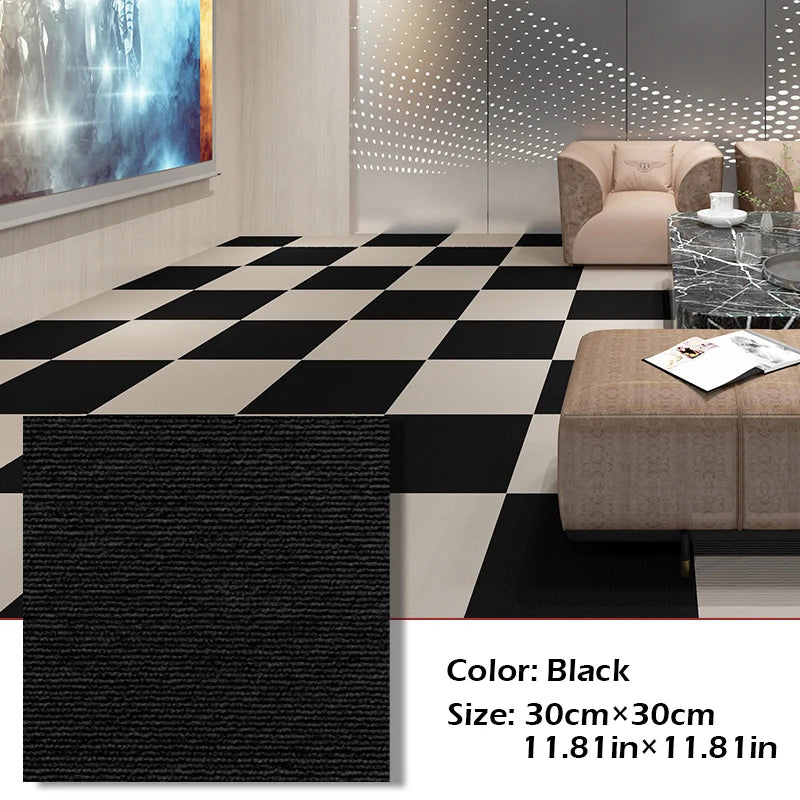 30cmX30cm Self-adhesive Anti Slip Splicing Block Floor Mute Rug Bedroom Mat Carpet Water Absorption Kitchen Living Room Home