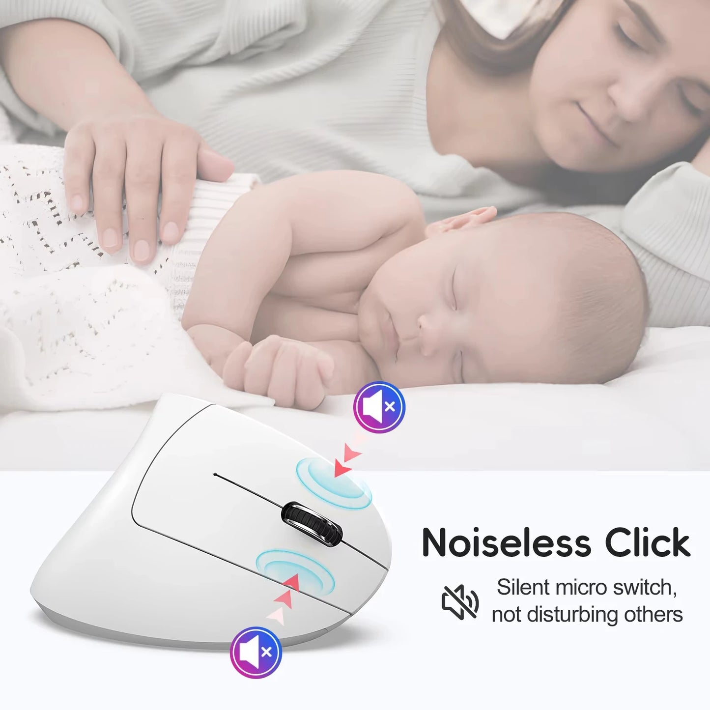 Vertical Mouse Ergonomic Mouse 2.4G Wireless Mouse Bluetooth 5.1 Mouse Rechargeable Mice Silent Mouse 2400 DPI for PC Laptop