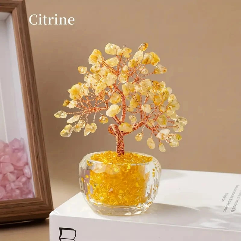 Natural Crystal Fortune Tree Feng Shui Tree of Life Decor Home/Office Decoration, Housewarming/Wedding/Birthday GiftHousewarmin