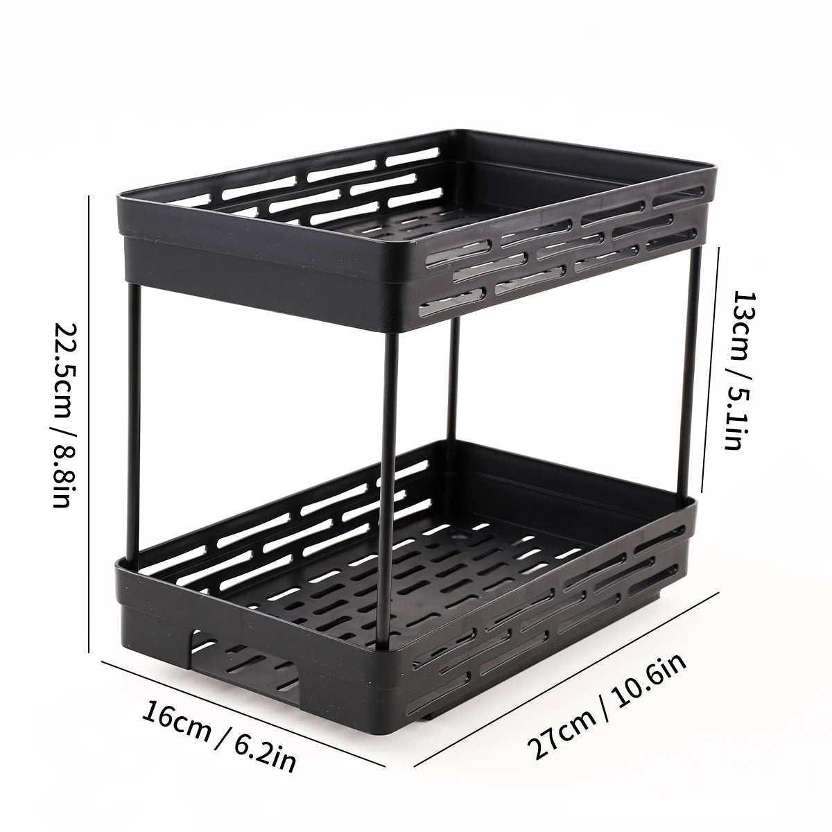 WORTHBUY Multifunctional Spice Jar Plastic Storage Rack Double-layer Seasoning Bottle Storage Organizer For Kitchen Cabinet