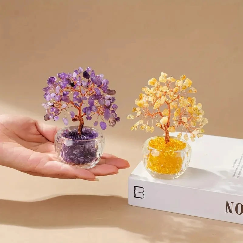 Natural Crystal Fortune Tree Feng Shui Tree of Life Decor Home/Office Decoration, Housewarming/Wedding/Birthday GiftHousewarmin
