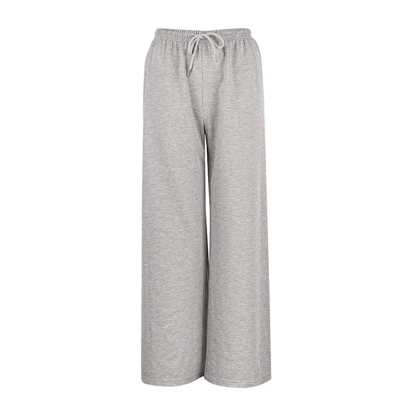 Streetwear Fashion Women's Trousers Summer New Fashion Lace-up Casual Slim Versatile Pants Elegant Lady Knitted Sports Clothing