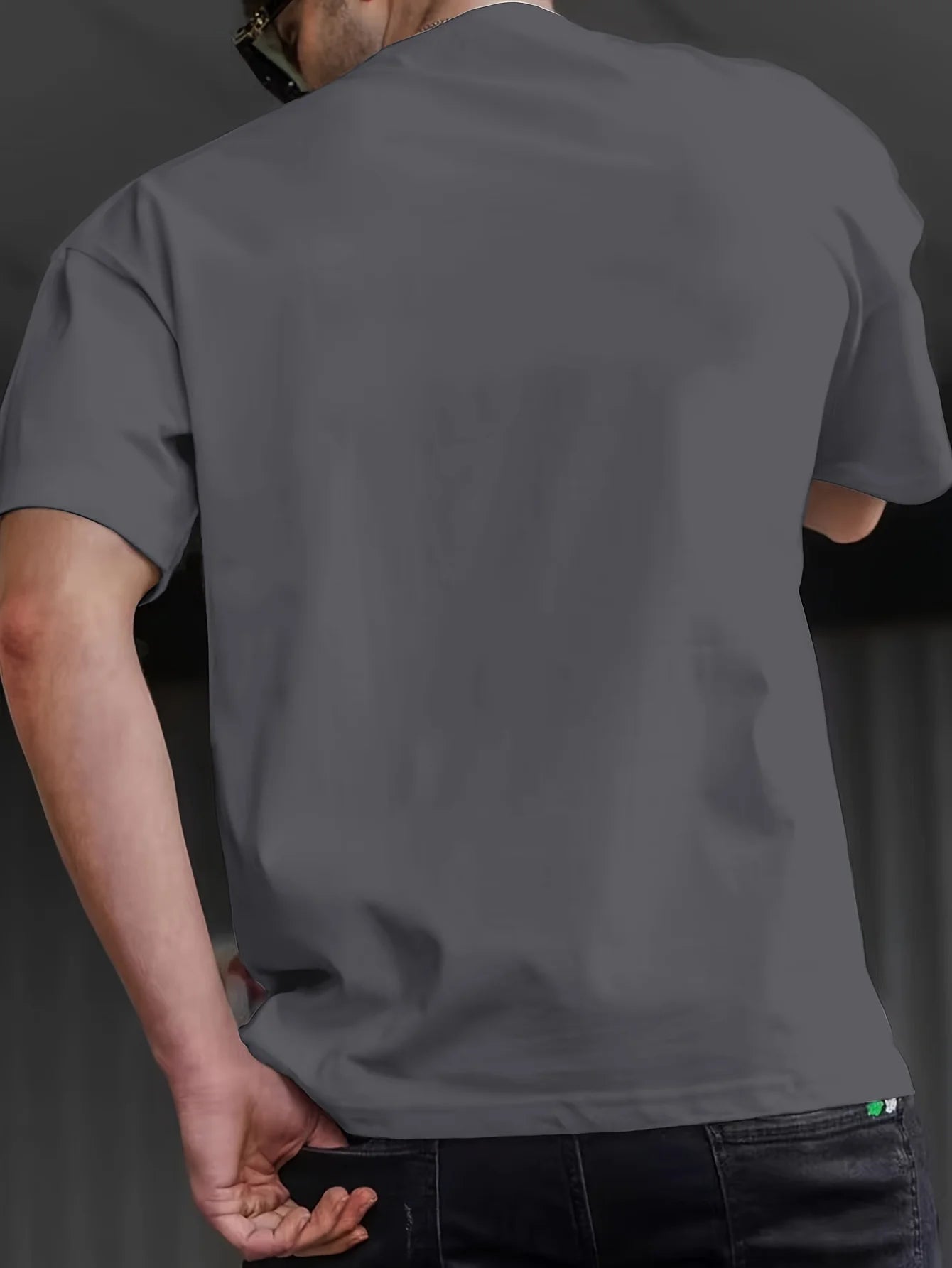 Men's Summer 100% Cotton Fashionable Casual Loose Funny slogan graphic Printed Round Neck Short Sleeve T-shirt Top