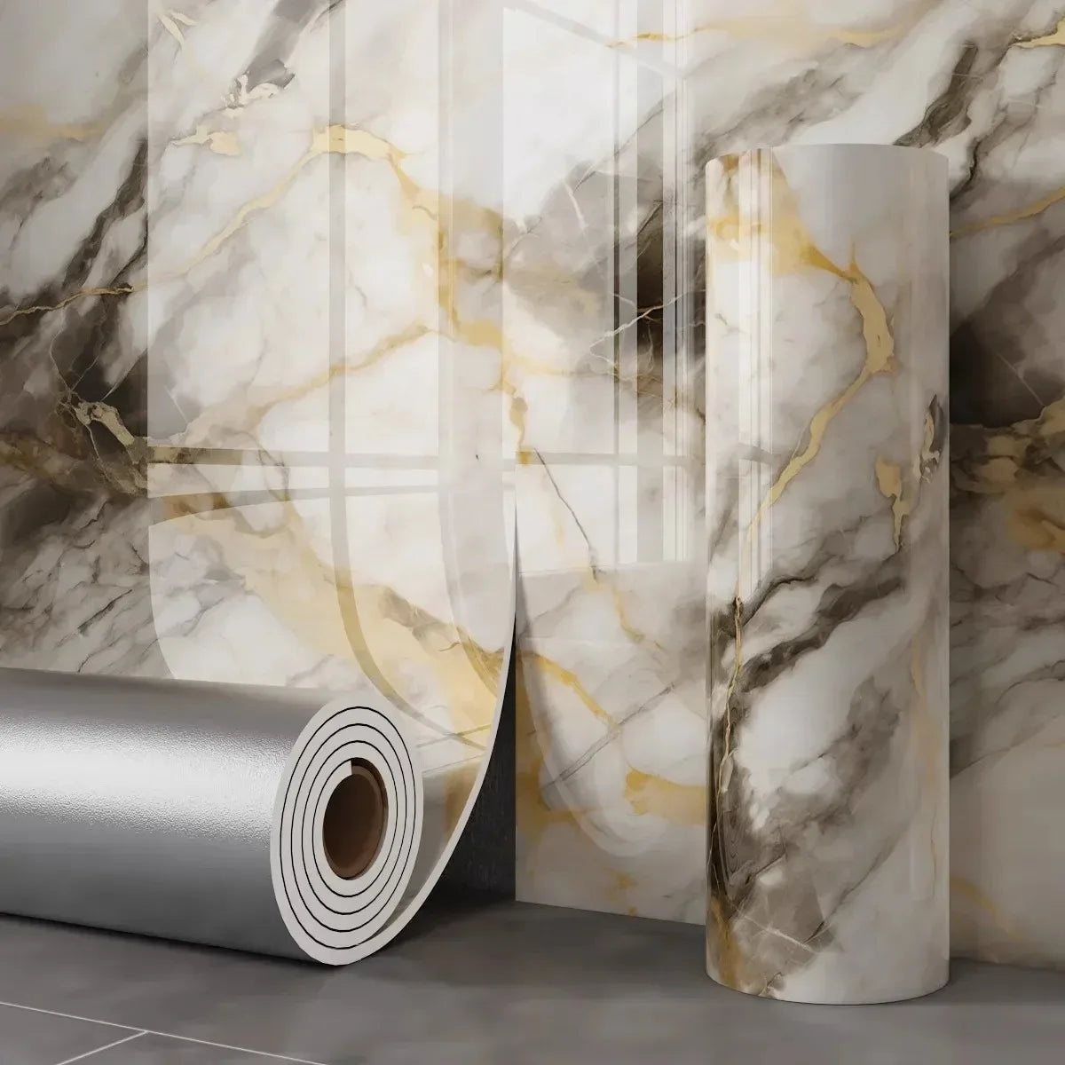 Marble Wall Stickers Roll, Waterproof, Easy To Peel and Stick, Decorative Stickers for Living Rooms and Bathrooms, Home Decor