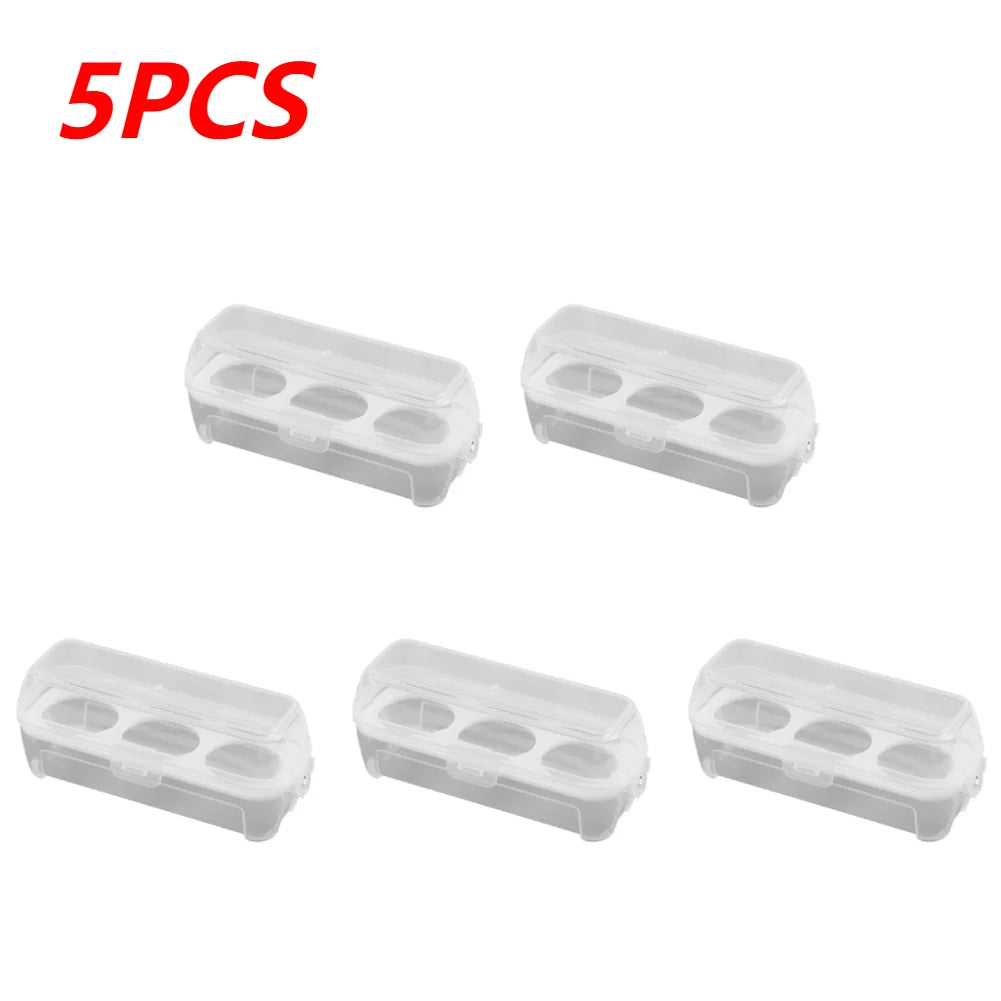 1/3/5pcs Portable Eggs Box 3/4/8 Grids Egg Holder with Lid Outdoor Camping Picnic Egg Storage Box Transparent Kitchen Organizer