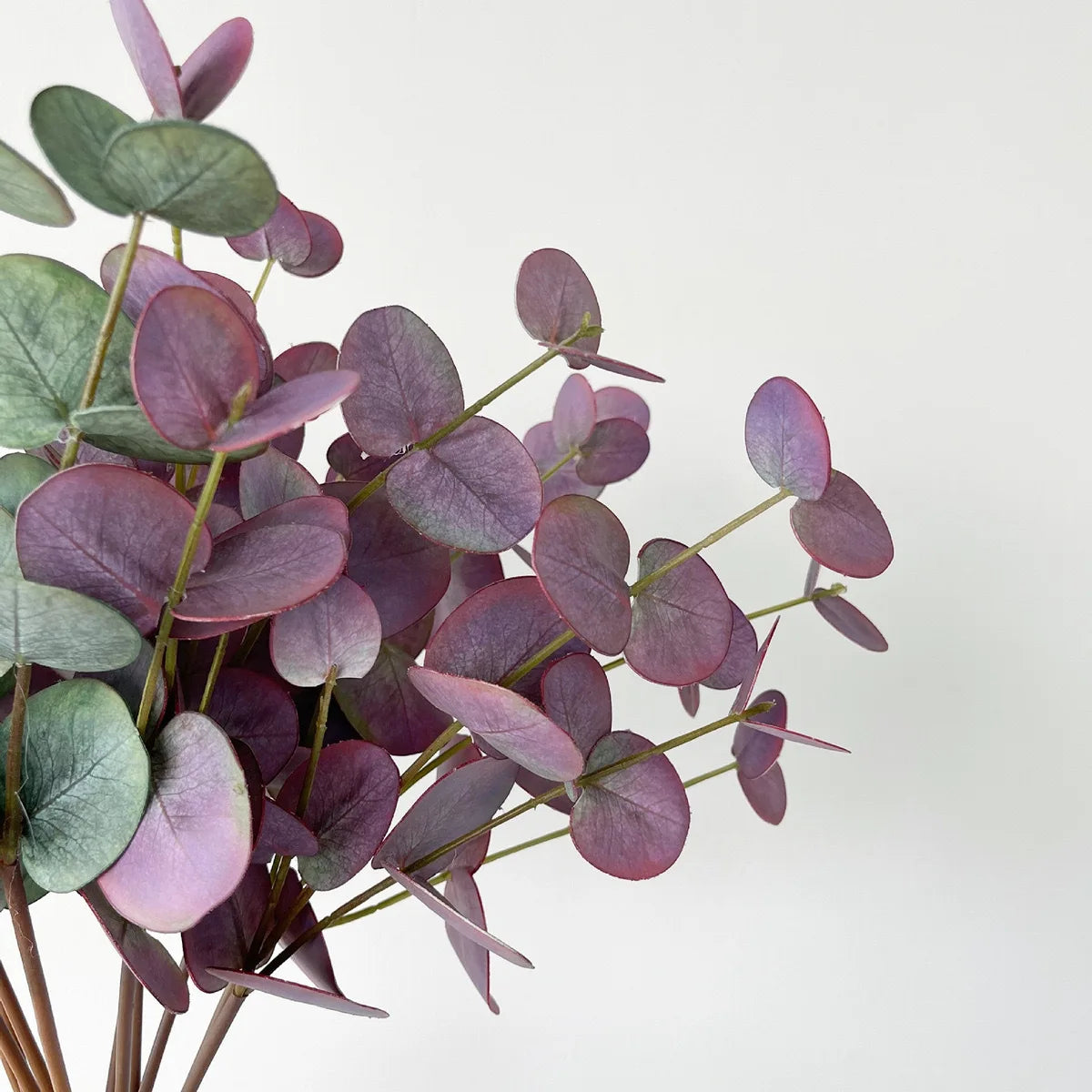5Pc 3D Feel Latex Film Eucalyptus Leaf 3 Forks Artificial Green Plants Wedding Flower Arrangement Bouquet Luxury Home Decoration