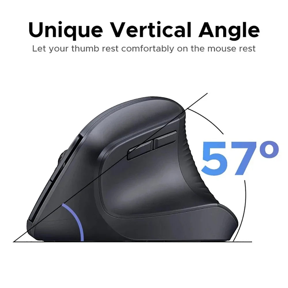 Vertical Mouse Ergonomic Mouse 2.4G Wireless Mouse Bluetooth 5.1 Mouse Rechargeable Mice Silent Mouse 2400 DPI for PC Laptop