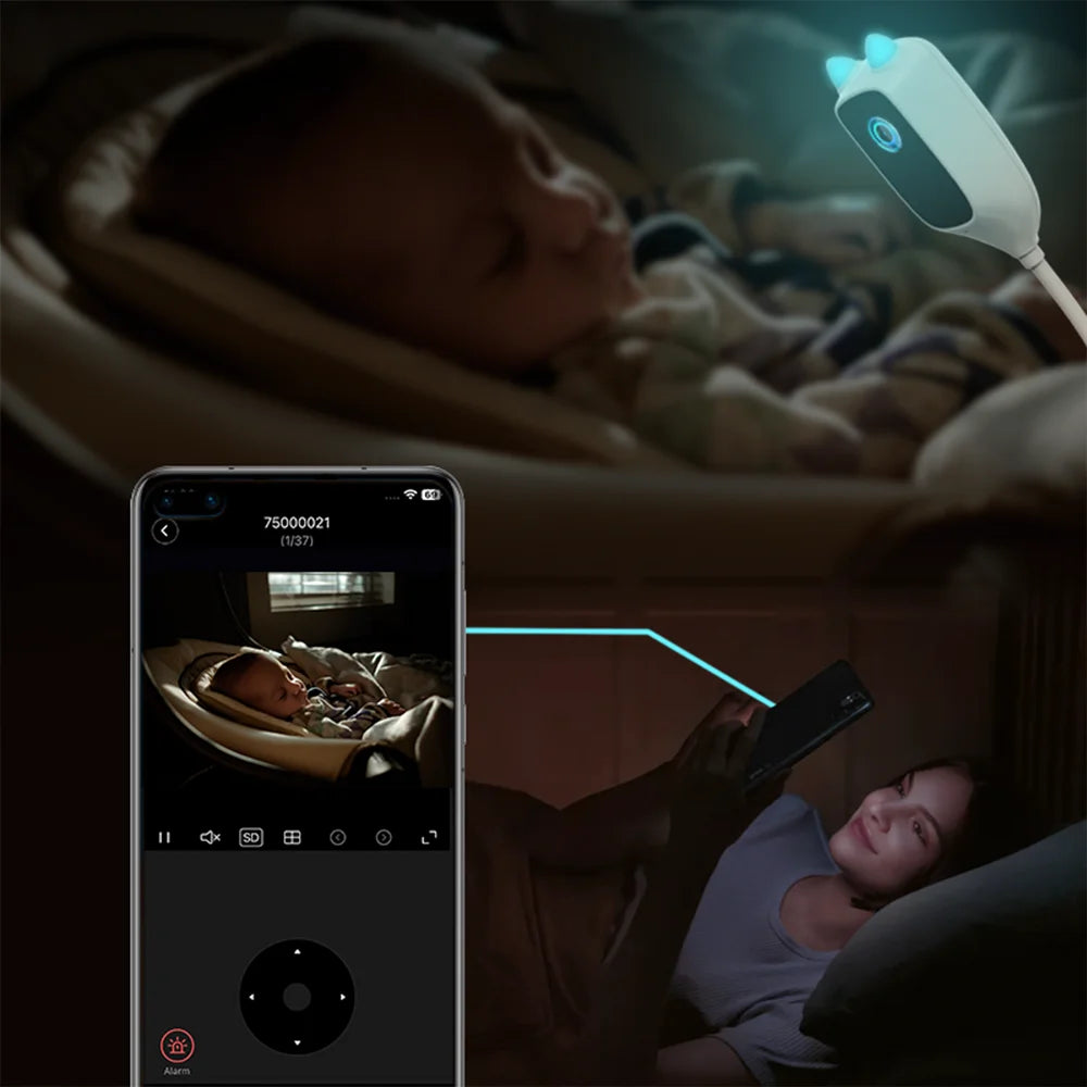 XIAOVV 4MP WiFi indoor Baby Monitor Two-Way Audio Motion Detection Night Vision Baby Camera for Home Security 360°