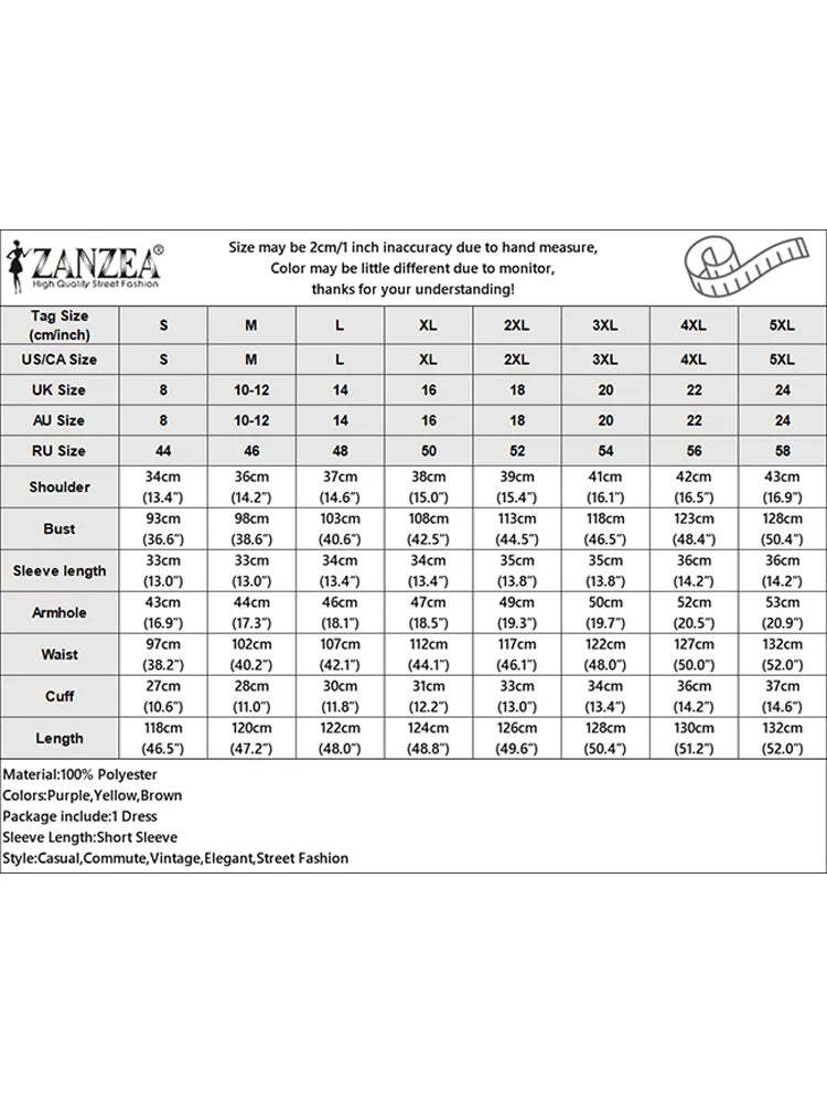 ZANZEA Fashion V-neck Pleated Dresses Women Solid Puff Short Sleeve Midi Dress 2024 Summer Elegant Street Loose Dress Oversized