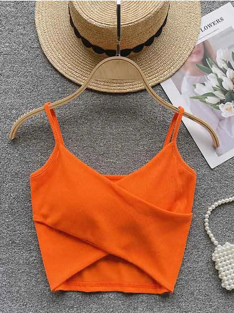Women's Irregular Casual Sport Camisole Strap Design Solid Color Fashion Y2K Elegant Chic Slim Tank Top 2025