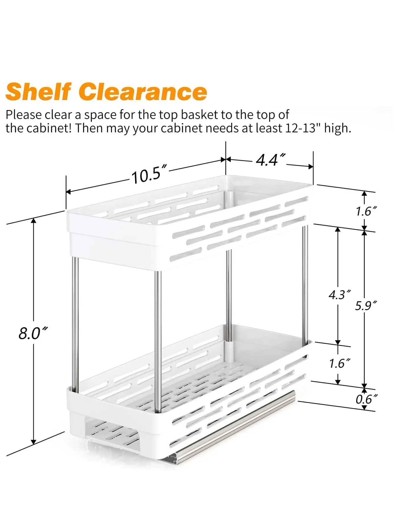 WORTHBUY Multifunctional Spice Jar Plastic Storage Rack Double-layer Seasoning Bottle Storage Organizer For Kitchen Cabinet