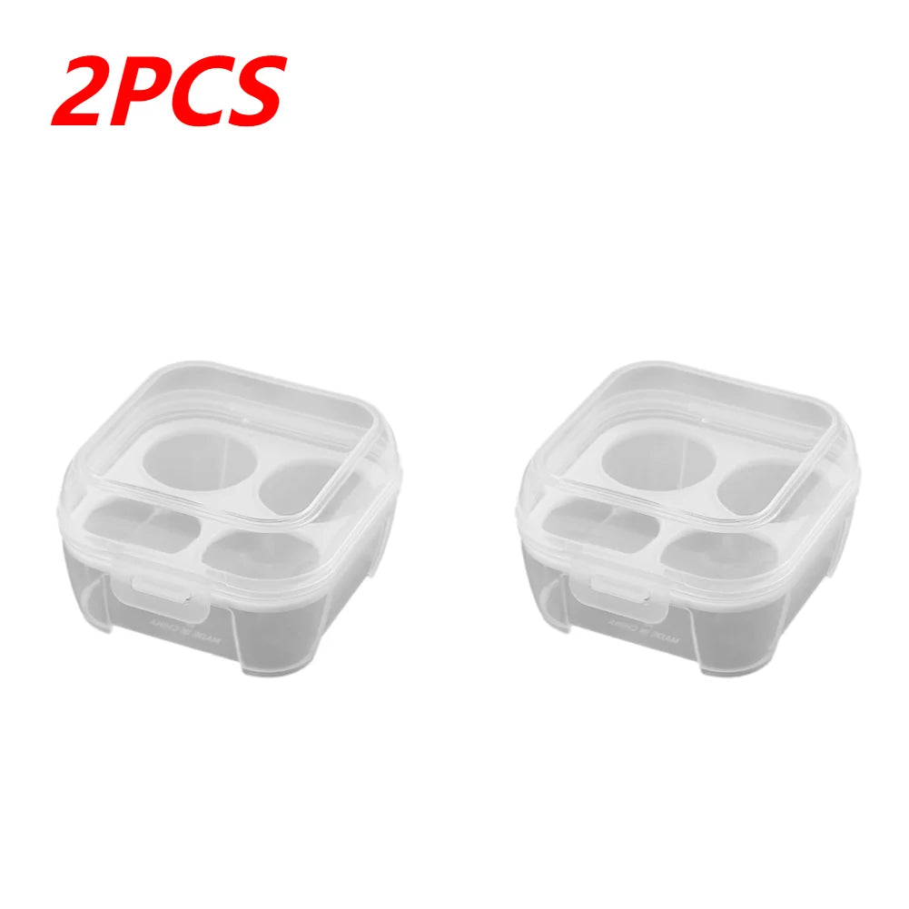 1/3/5pcs Portable Eggs Box 3/4/8 Grids Egg Holder with Lid Outdoor Camping Picnic Egg Storage Box Transparent Kitchen Organizer