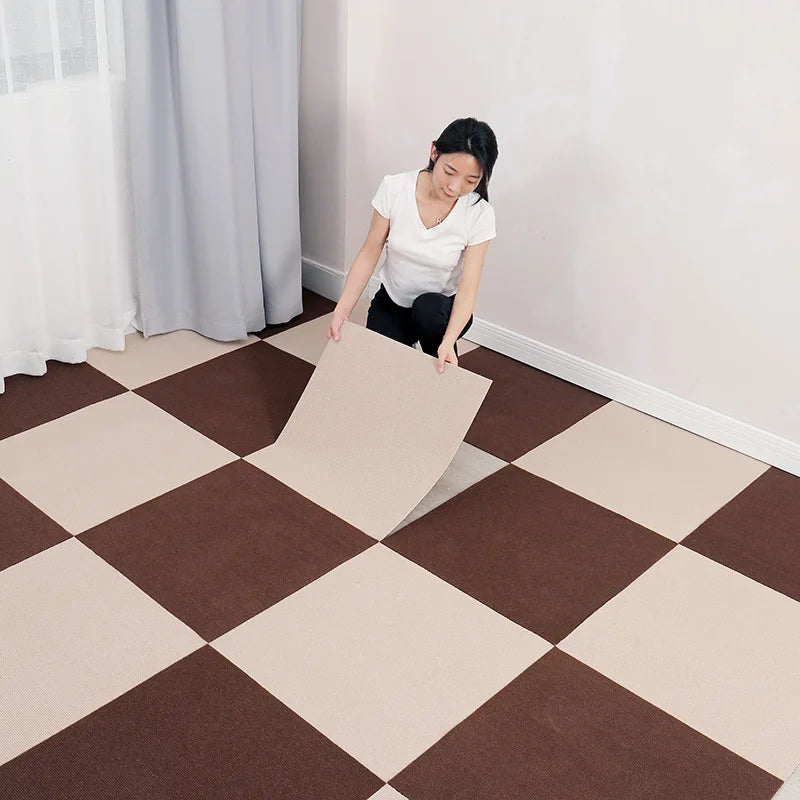 30cmX30cm Self-adhesive Anti Slip Splicing Block Floor Mute Rug Bedroom Mat Carpet Water Absorption Kitchen Living Room Home