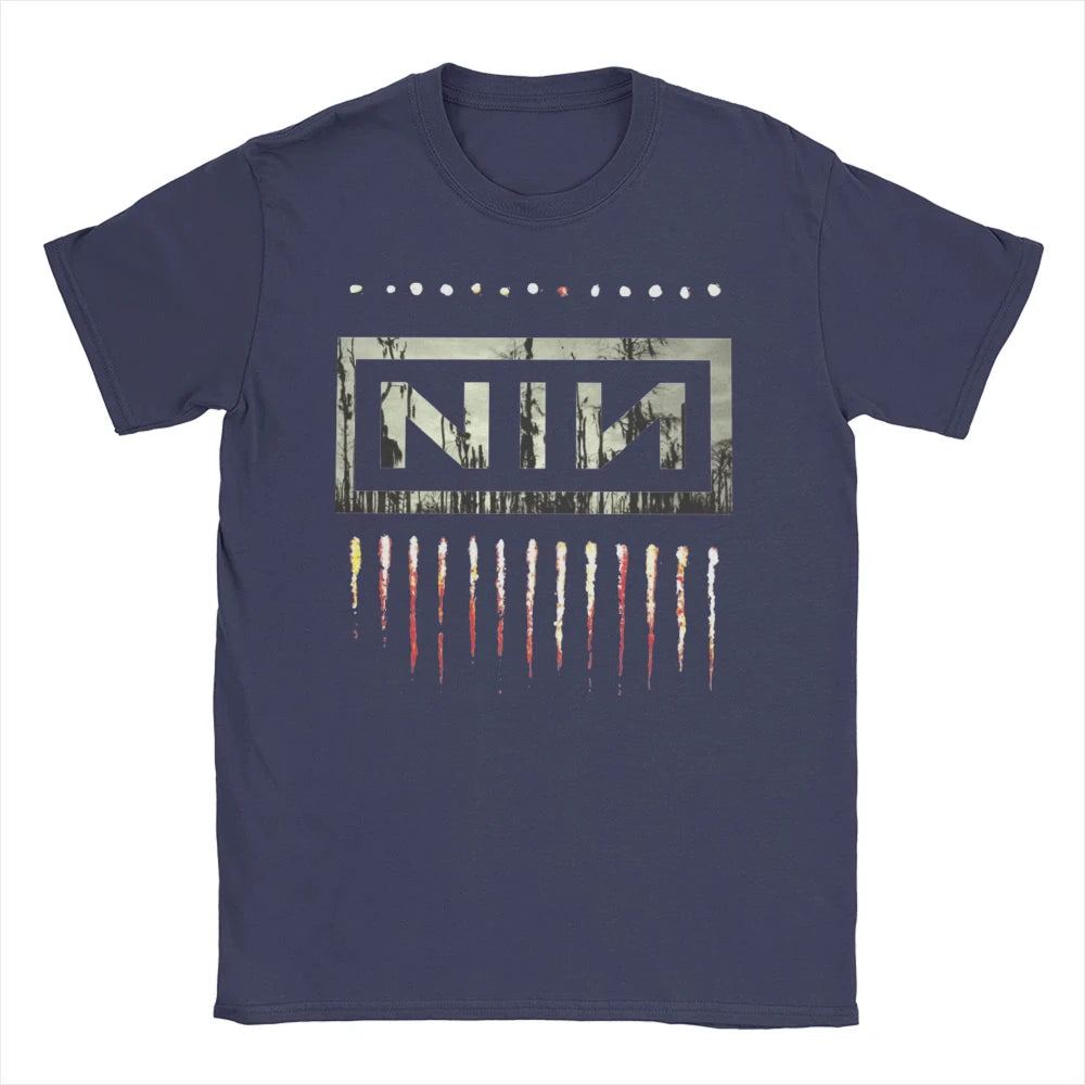 Nine Inch Nails NIN Rock Band Apparel Men's Women Cotton T Shirt Cotton Tee Print Oversized T-shirt Summer Unisex Clothes