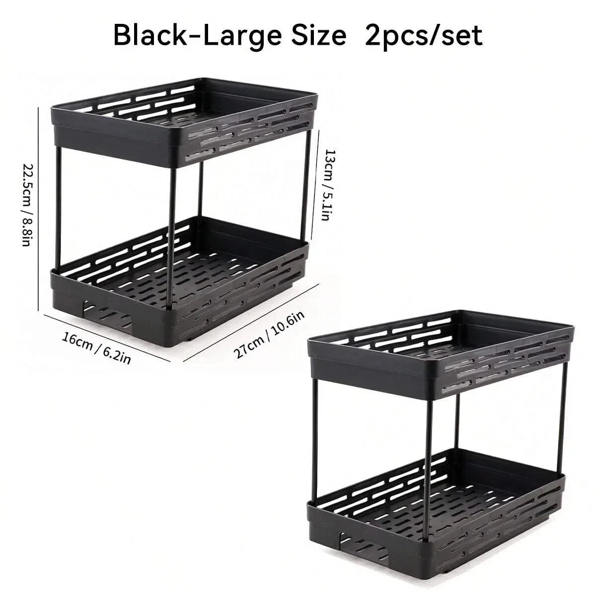 WORTHBUY Multifunctional Spice Jar Plastic Storage Rack Double-layer Seasoning Bottle Storage Organizer For Kitchen Cabinet