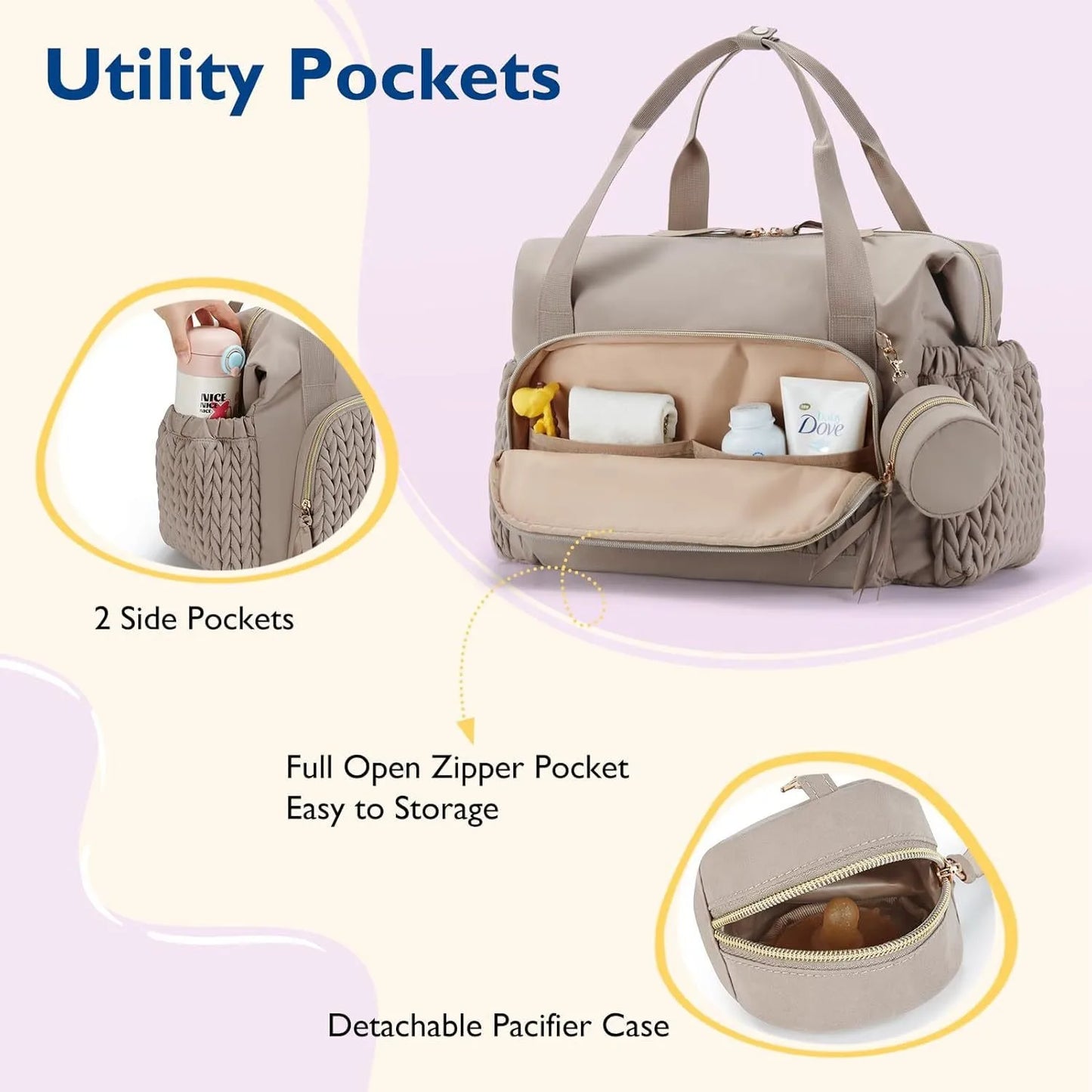 1pc 45.5x30x23cm Hot Selling Baby Diaper Bag Handbag Large Capacity Travel Diaper Bag Birth Hospital Bag Breast Nipple Bag