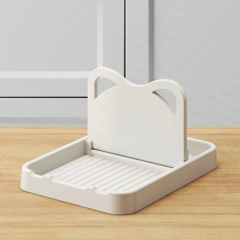 1 Pack Multipurpose Plastic Kitchen Countertop Cat Ear Utensil Holder for Spatulas Pot Lids Kitchen Storage Rack