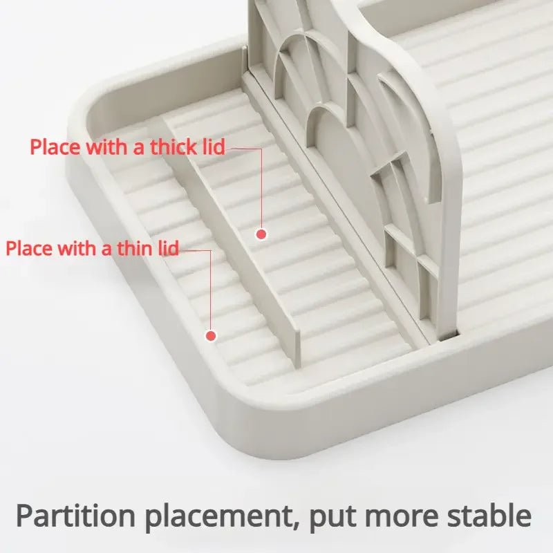 1 Pack Multipurpose Plastic Kitchen Countertop Cat Ear Utensil Holder for Spatulas Pot Lids Kitchen Storage Rack