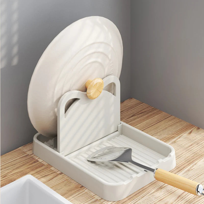1 Pack Multipurpose Plastic Kitchen Countertop Cat Ear Utensil Holder for Spatulas Pot Lids Kitchen Storage Rack