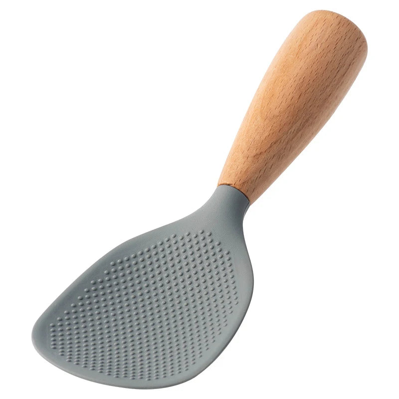 Silicone Rice Spoon Paddle Standing Rice Spatula Heat Resistant Nonstick Rice Scooper Sushi Mashed Potato Tool Kitchen Gadgets