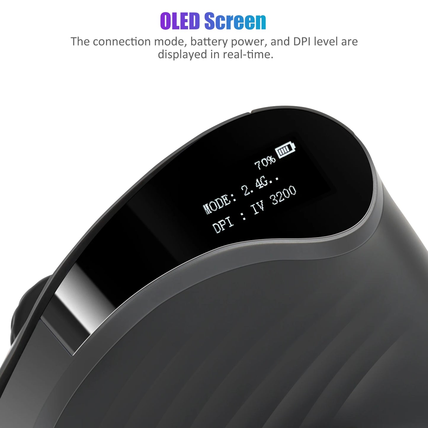 Lefon F35C Wireless Vertical Mouse Ergonomic Bluetooth Mouse 4000DPI 7 Buttons with OLED Programmable Gaming Mice for PC Laptop