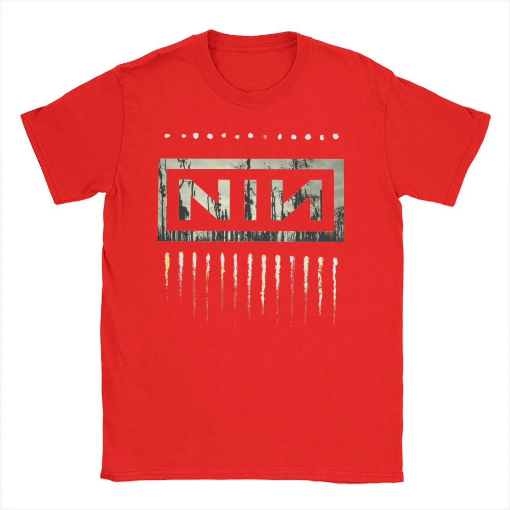 Nine Inch Nails NIN Rock Band Apparel Men's Women Cotton T Shirt Cotton Tee Print Oversized T-shirt Summer Unisex Clothes