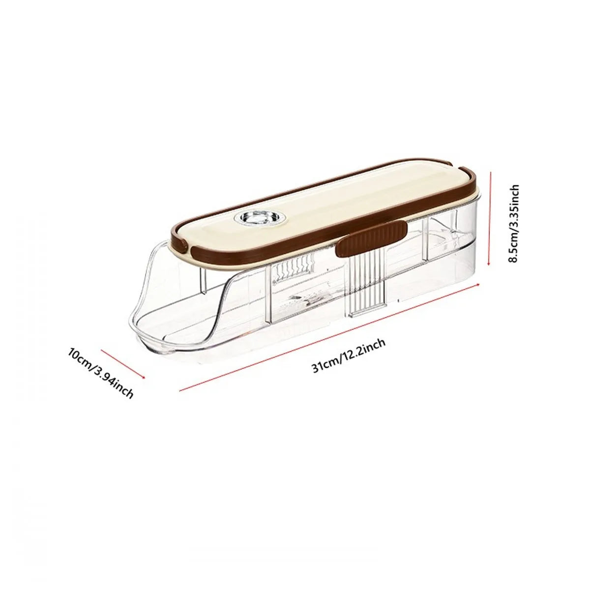 Egg Holder for Refrigerator Automatic Rolling, Storage Box Transparent Stackable Fridge Organizer with Lid For Kitchen