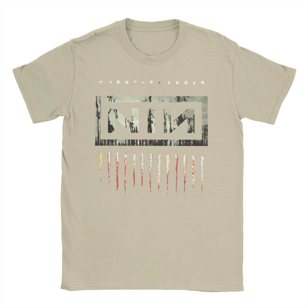 Nine Inch Nails NIN Rock Band Apparel Men's Women Cotton T Shirt Cotton Tee Print Oversized T-shirt Summer Unisex Clothes