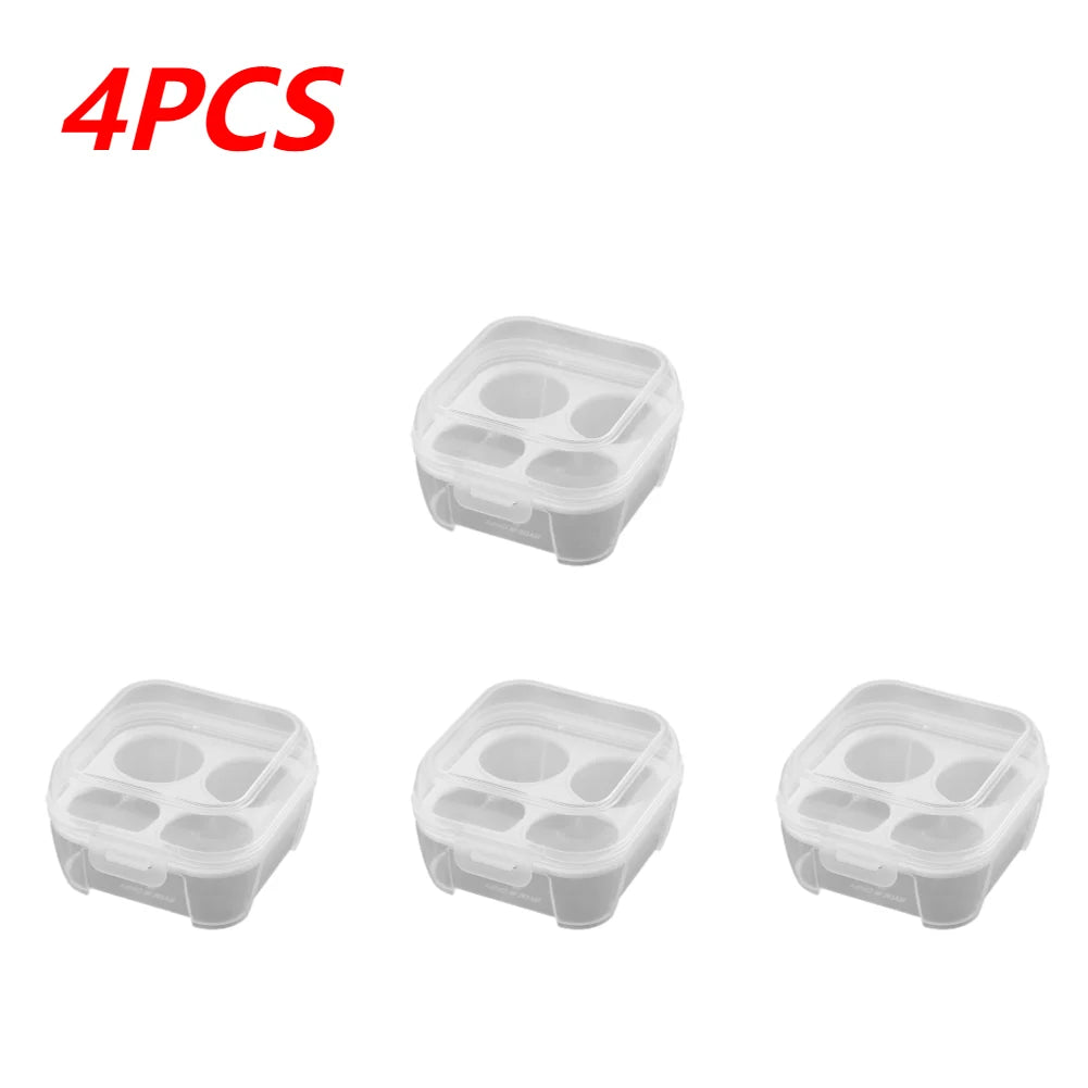1/3/5pcs Portable Eggs Box 3/4/8 Grids Egg Holder with Lid Outdoor Camping Picnic Egg Storage Box Transparent Kitchen Organizer