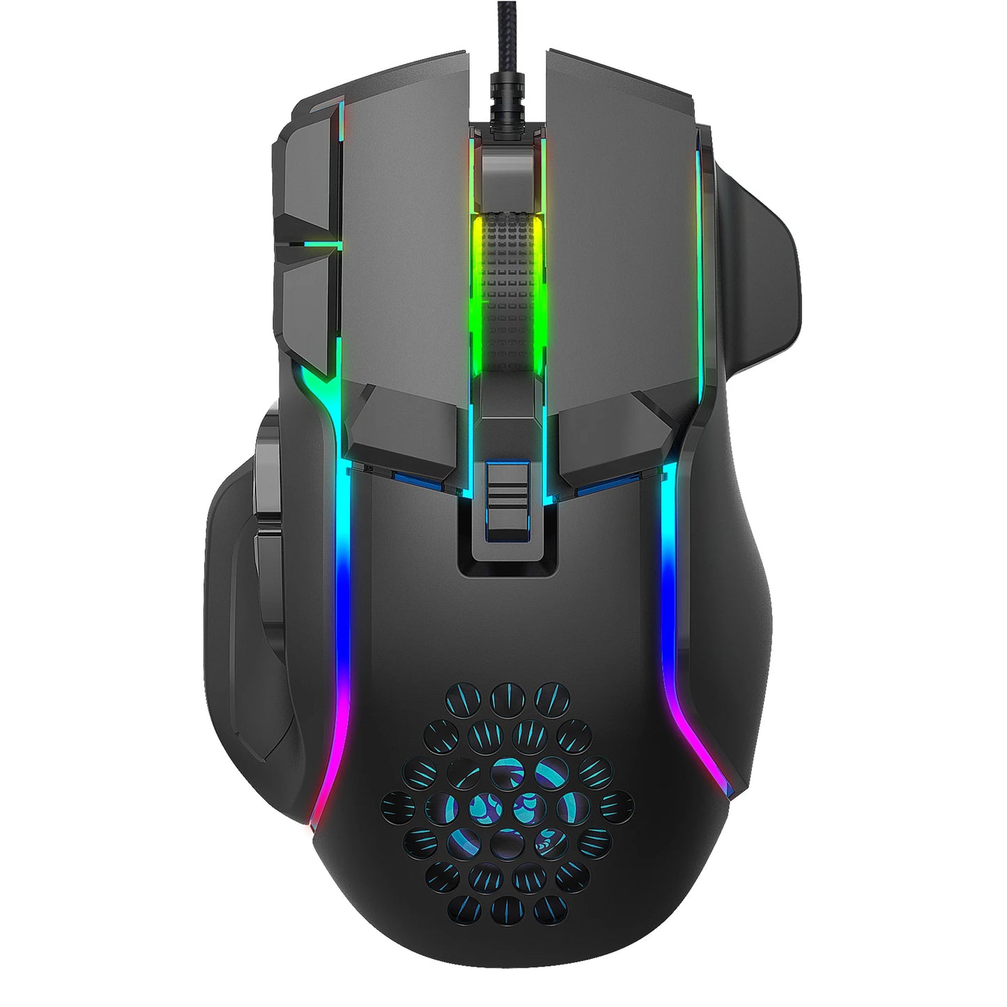 Hot sale HXSJ S700 ergonomics 12800 resolution mechanical 10 button macro programmable gaming mouse for gamer and laptop