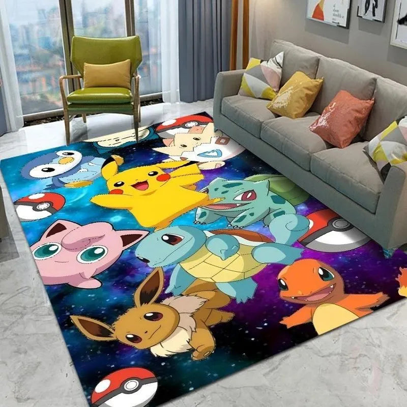 MINISO Cute Pokemon Cartoon Carpet Rug for Home Living Room Bedroom Sofa Doormat Child Play Area Rug Non-slip Floor Mat Gift
