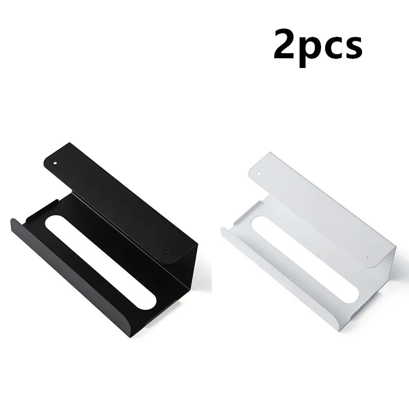 1/2pcs Kitchen tissue holder, no punching iron paper holder, household napkin hanger, cabinet, drawer, wall mounted