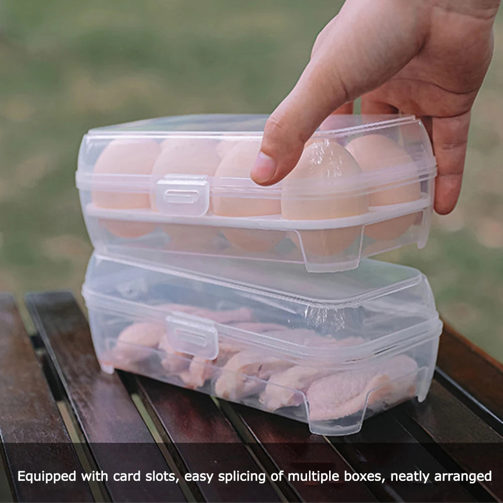 1/3/5pcs Portable Eggs Box 3/4/8 Grids Egg Holder with Lid Outdoor Camping Picnic Egg Storage Box Transparent Kitchen Organizer