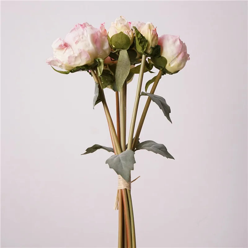 Retro Peony Bouquet Artificial Silk Flower Marriage Bridal Bouquet Wedding Decor Fake Flowers Peonies Home Party Table Floral